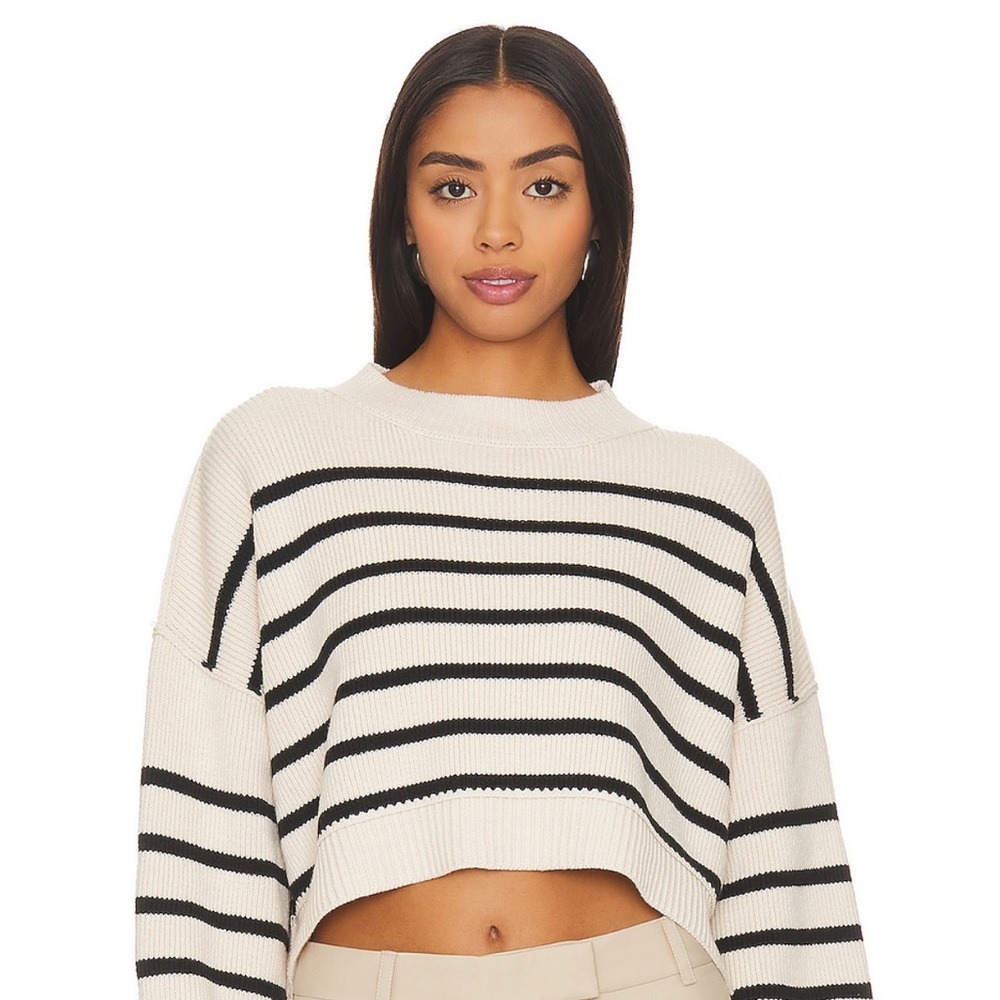 Free People Stripe Easy Street Crop Sweater